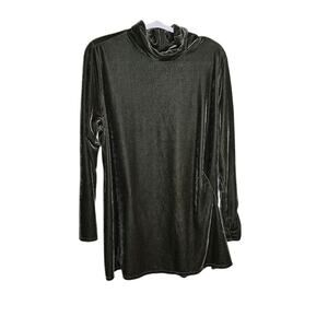 SOFT SURROUNDINGS SZ LG VELVET LONG SLEEVE MOCK NECK TOP